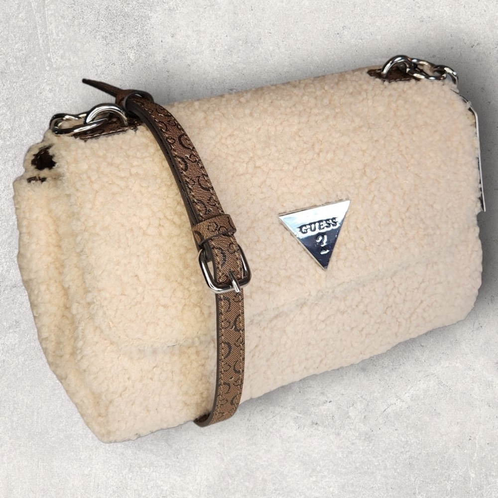 Beige Sherpa Guess Purse
